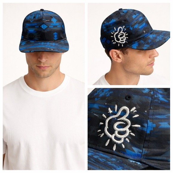 Rare NEFF x MAC MILLER Bright Tribal Native Snap Back Cap Collectible Hat Blue